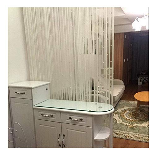 UNIAI Cortina De Puerta con Borla Llana De Cristal 90x200cm Cadena De Puerta Hilo De Cortina Fringe Frontal Ventana Panel Divisor De Sala Eventos De Borla Linda Tira Fiesta