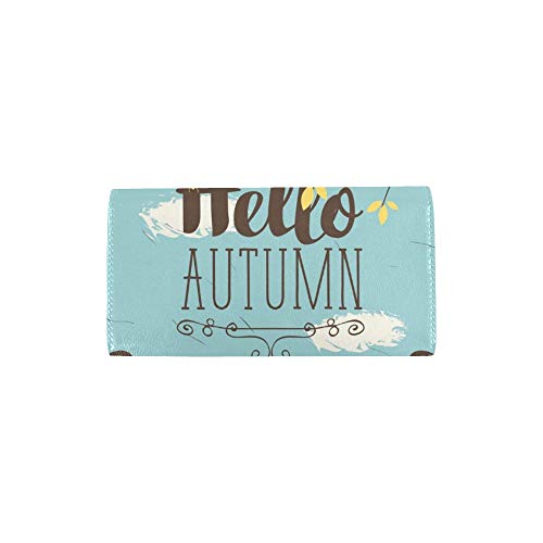 Único Paisaje Personalizado Estilo Retro en otoño Mujer Cartera Triple Cartera Larga Tarjeta de crédito Titular de la Tarjeta Bolso de Mano