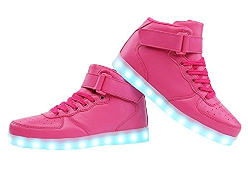 Unisex Niños USB Carga LED Luz Luminosas Flash Zapatos Zapatillas de Deporte para Los Reyes Magos (Púrpura 45 EU)