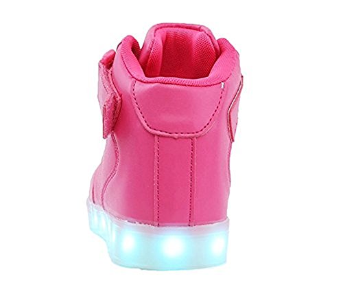 Unisex Niños USB Carga LED Luz Luminosas Flash Zapatos Zapatillas de Deporte para Los Reyes Magos (Púrpura 45 EU)