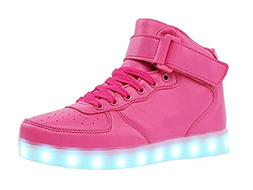 Unisex Niños USB Carga LED Luz Luminosas Flash Zapatos Zapatillas de Deporte para Los Reyes Magos (Púrpura 45 EU)