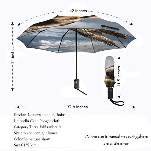 UNUStyle Paraguas Plegable Auto Creativa Lengua De Tigre Impresión A Prueba De Viento Anti-UV Lluvia Parasol Reverso Compañero De Viaje Moda Ergonómico Compacto Portátil Duradero Regalo