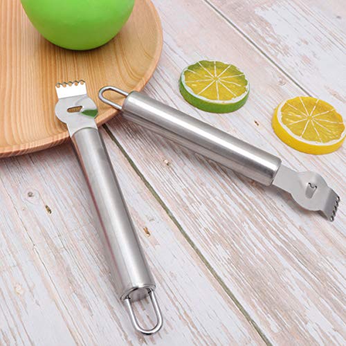 UPKOCH 2 Piezas de Acero Inoxidable Naranja Zester Raspador de Frutas de Mano Pelador de Cítricos Rallador de Limón Herramienta de Cocina con Bucle para Tienda en Casa