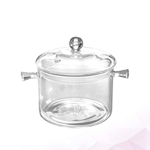 UPKOCH - Olla de cristal transparente resistente al calor, olla multifunción para cocina o restaurante 13cm-Style 1 Imagen 2