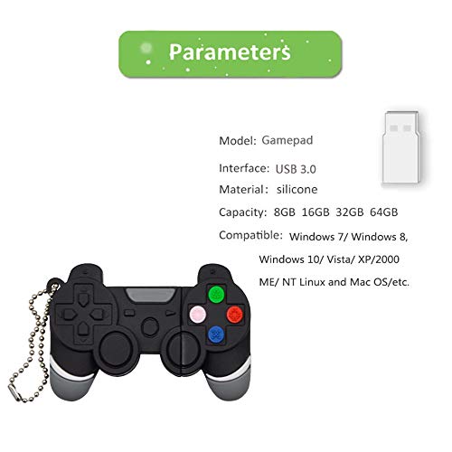 USB 3.0 32GB PenDrive Divertido Memoria Flash USB 32 GB Pen Drive - Cool PS4 Control de Juego Negro Unidad Flash Memory Stick - FEBNISCTE Divertida Originales Regalo Llave USB para Padre/Hijo/Hermano