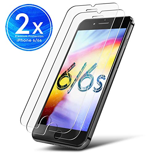 UTECTION 2X Protector de Pantalla para Apple iPhone 6s / 6 - Vidrio Templado 9H Crystal Clear - Máxima protección Anti-Golpes - Sin Burbujas Cristal blindado Transparente