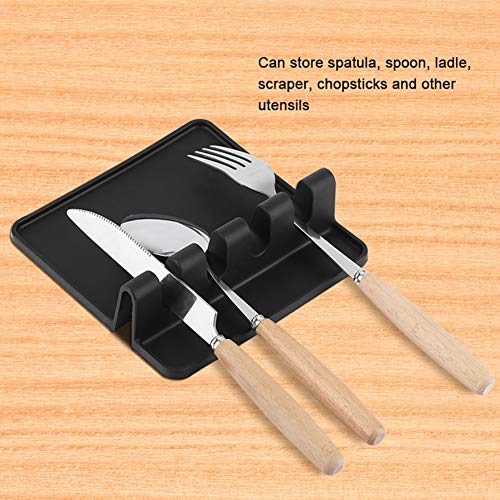 Utensilios de cocina Rest, utensilios de cocina Utensil estante Calidad Alimentaria silicona Rack Espátula Cuchara Resto – Soporte organizador Kitchen Tool negro