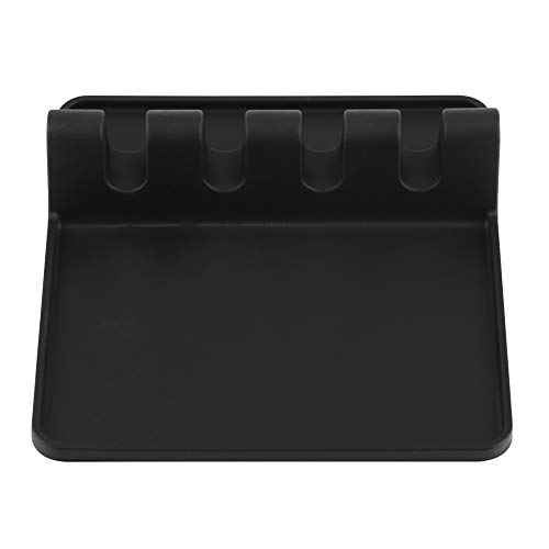 Utensilios de cocina Rest, utensilios de cocina Utensil estante Calidad Alimentaria silicona Rack Espátula Cuchara Resto – Soporte organizador Kitchen Tool negro