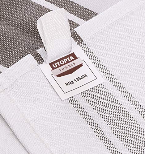 Utopia Towels - Paño de Cocina (12 Piezas) Lavable a máquina de algodón Cocina Blanca Paños de Cocina Toallas de té Toallas (38 x 64 cm) (Gris)