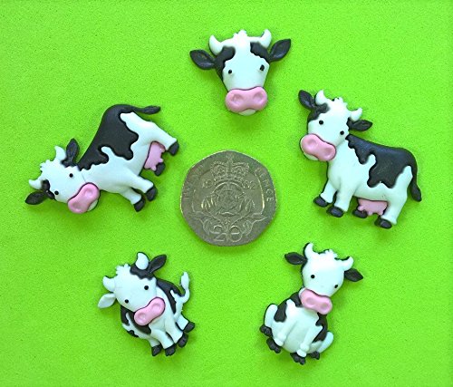 Vacas lindas de la leche Animales del corral Molde de silicona para la torta de Decoración Pastel de Cupcake Toppers Glaseado Sugarcraft Tool por Fairie Blessings