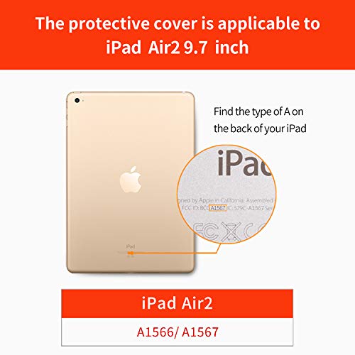 VAGHVEO Funda iPad Air 2, Ligera Silicona Soporte Smart Cover [Auto-Sueño/Estela], Cubierta Trasera de TPU Suave Cáscara para Apple 9.7 Pulgadas iPad Air 2 (Modelo: A1566, A1567), Menta Verde