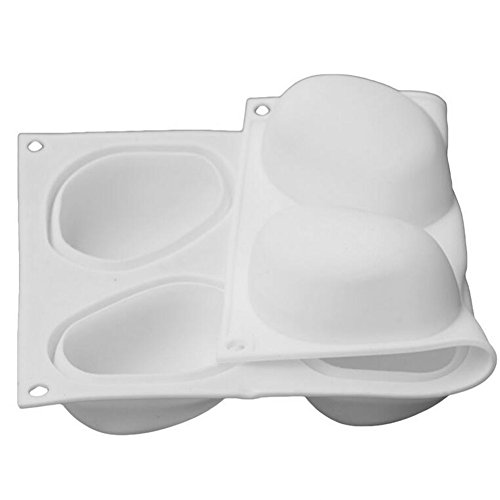 valink 6 Cavidad elíptica Pebble Piedra tarta de silicona molde bombones Jelly Mousse de postre alfombrilla de molde – molde de horno para pasteles fondant jabón Sweet, molde cocina molde herramienta