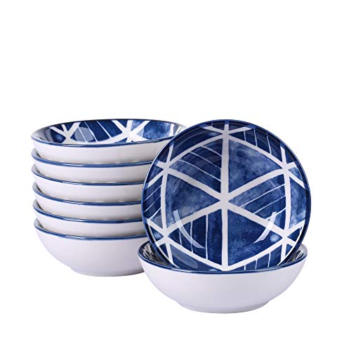 vancasso Sasaki Platos para Aperitivos 8 Piezas Mini Cuencos Juego de Aperitivo Salsa Vajillas de Porcelana Pintadas a Mano Estilo Japonés