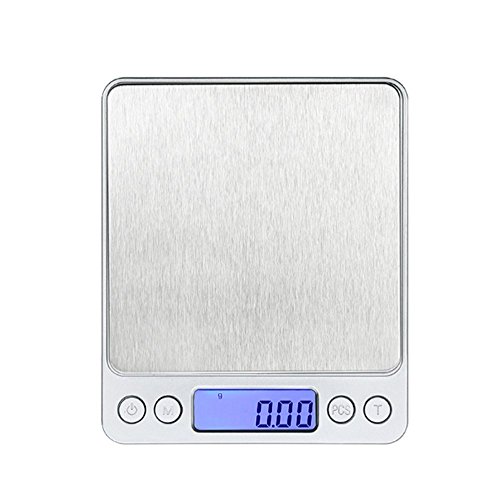 Vantskitt 3000g 0.1g Báscula electrónica de alta precisión, Báscula Digital para Cocina de Acero Inoxidable, Balanza de Alimentos Multifuncional