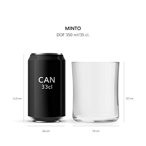 Vaso de agua Minto de Libbey - 35cl / 350ml- 6 unidades – diseño moderno – elegante curvatura – de alta calidad – apto para el lavavajillas