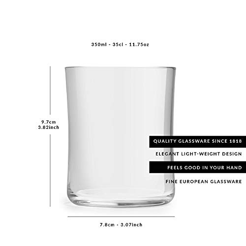 Vaso de agua Minto de Libbey - 35cl / 350ml- 6 unidades – diseño moderno – elegante curvatura – de alta calidad – apto para el lavavajillas