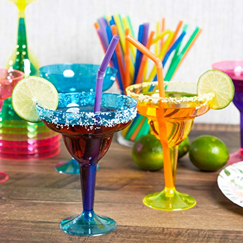 Vasos de plástico Margarita, 36 unidades, 355 ml, 4 colores neón surtidos