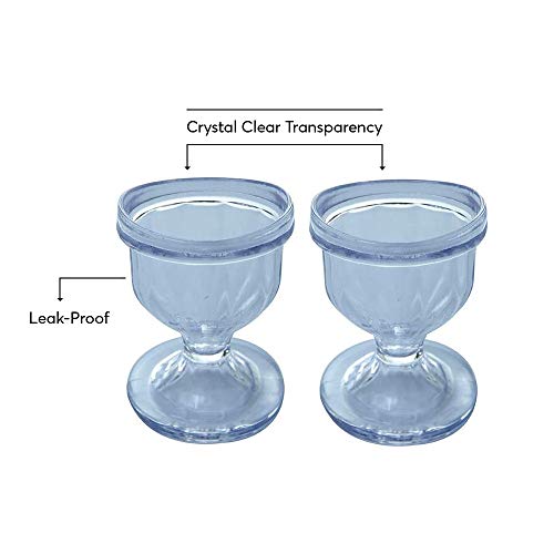 Vasos transparentes para lavar los ojos para una limpieza eficaz de los ojos, borde en forma de ojo – ajuste cómodo – 2 unidades