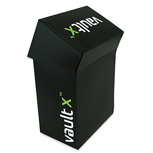 Vault X® Caja Estándar de Cartas con 100 Fundas Negras - Tamaño Estándar para 70-80 Cartas en Fundas - Porta Tarjetas Libre de PVC para TCG (Negra)