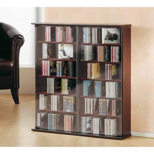 VCM Roma - Torre para CD/DVD, para 300 CDs, color Cerezo, dimensiones 92x60x18 cm