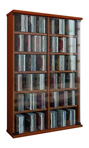 VCM Roma - Torre para CD/DVD, para 300 CDs, color Cerezo, dimensiones 92x60x18 cm