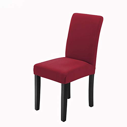 Veakii R Fundas para sillas Pack de 4 Fundas sillas Comedor, Lavable Comedor Asiento Cubre para el Comedor casero Modern Bouquet de la Boda, Hotel, Decor Restaurante（Rojo Vino）