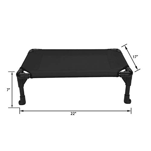 Veehoo Cama Perro Refrescante - Cama Elevada para Mascotas Anticalor y Antidesgarra en Verano, S, Negro