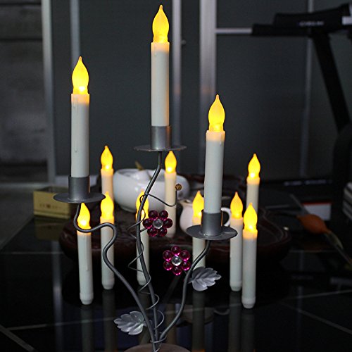 Velas LED Sin Fuego,12pcs Velas Electrónicas Funciona con Pilas Velas Sin Llama LED Taper Velas de Luz para San Valentín,Cumpleaños,Fiestas,Navidad,Festivales,Decoración (Luz Blanca Cálida)