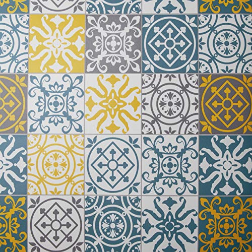 Venilia 54933 Cement Tiles Motiv-Lámina Adhesiva para Muebles (PVC, sin ftalatos, 160 μm, Grosor: 0,16 mm), Multicolor, carbón, 45 cm x 2 m