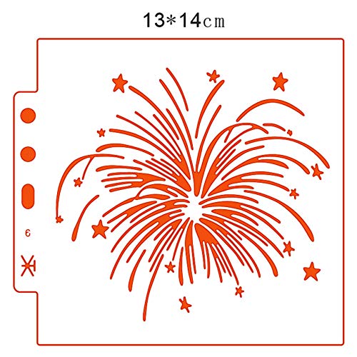 Venta al por mayor Fireworks shield DIY cake scrapbook stencils Hollow Adornos impresión de encaje gobernante Día de San Valentín