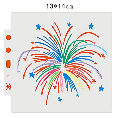 Venta al por mayor Fireworks shield DIY cake scrapbook stencils Hollow Adornos impresión de encaje gobernante Día de San Valentín