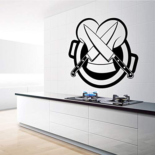 Venta caliente Cuchillo extraíble Etiqueta de la cocina Decoración para el hogar Mural Etiqueta de la pared Papel tapiz Gourmet Chef Decoración de la pared Accesorios A3 L 43cm X 45cm