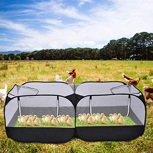 Venta plegable para jaula de animales pequeños, jaula de animales pequeños, portable, transpirable, parque de juegos para pollitos, conejos, mascotas pequeñas al aire libre