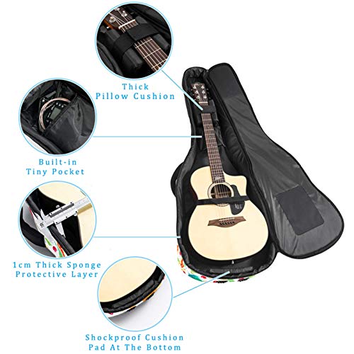 Verano Cócteles Guitarra Acústica Bolsa de Acolchado Grueso Impermeable Doble Ajustable Correa de Hombro Guitarra Caso Gig Bag
