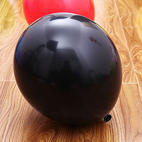 Vercrown 100 Piezas Negro Globos de 12 Pulgadas 2.8g/pc Color Brillante Globos de látex para la Fiesta de cumpleaños del Aniversario de Boda