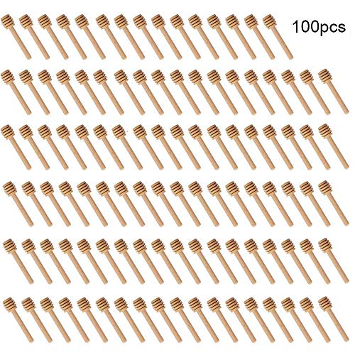 Verdelife Barra De Miel De Madera De 100 Piezas, Varillas para Mezclar Miel, Mini Varillas para Cuchara De Miel, Barra para Revolver Bebidas para Tarro De Miel, Dispensador De Miel, 8 Cm