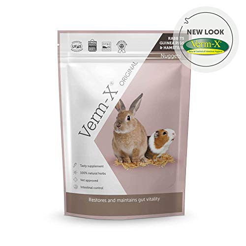 Verm-X Original All Natural Pellets for Rabbits, Guinea Pigs and Hamsters. Approved for Use on Organic Farms. Supports Intestinal Hygiene. Vet Approved. Maintains Gut Vitality. Wormwood Free Recipe.