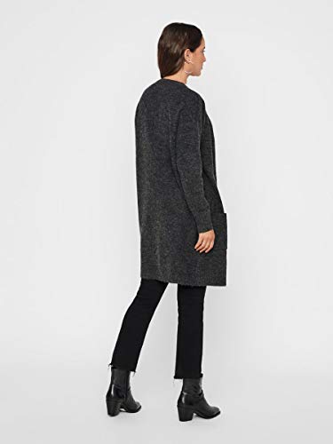 Vero Moda Vmblakely IVA LS Open Cardigan Noos Chaqueta Punto, Gris (Dark Grey Melange Dark Grey Melange), 38 (Talla del Fabricante: Small) para Mujer