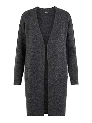 Vero Moda Vmblakely IVA LS Open Cardigan Noos Chaqueta Punto, Gris (Dark Grey Melange Dark Grey Melange), 38 (Talla del Fabricante: Small) para Mujer