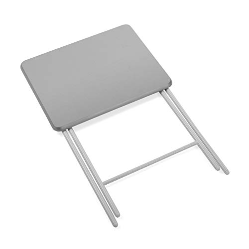 Versa 19840104 Mesa Plegable de Cocina o terraza Lyon, Metal, PVC y Madera, Gris, 66 x 38 x 48 cm