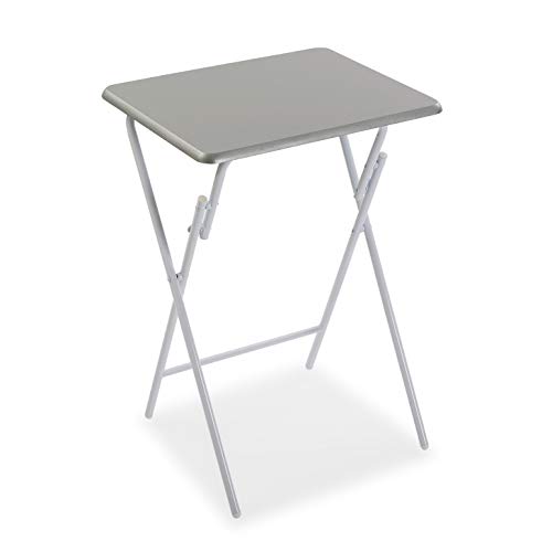 Versa 19840104 Mesa Plegable de Cocina o terraza Lyon, Metal, PVC y Madera, Gris, 66 x 38 x 48 cm