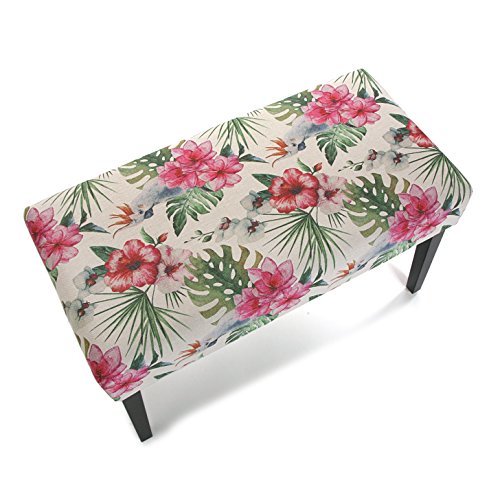 Versa 21350150 Taburete pie de cama Flores 4, 45x40x80 cm, Multicolor, Banco