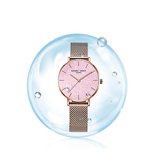 Versión Coreana De Los Modelos Femeninos De Reloj De Cuarzo Resistente Al Agua Simple Y Elegante, Esfera De Acero Estrellado Macarons Dial De Color De Contraste, Reloj De Mujer Cherry Powder, Regalos