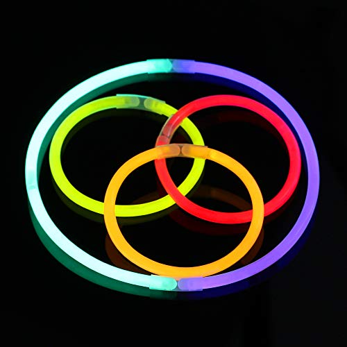 Vicloon Barras Luminosas, Pulseras Luminosas con Conectores, Kits para Crear Pulseras y Collares, Carnaval Festividad Fiestas Disfraces.(100pcs)