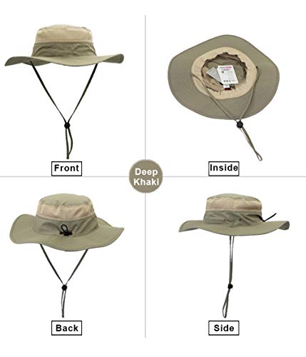 VICSPORT Sombrero de Sol para Hombre Mujer Factor de protección 50 UV, Sombreros de Pesca para Exteriores, Estilo Pescador con Rejilla, 56-61 cm