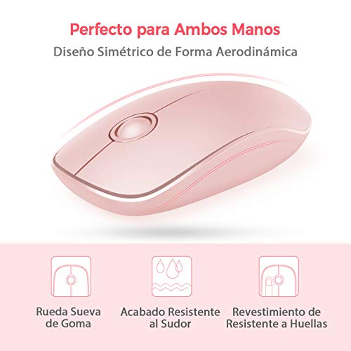 VicTsing Ratón Inalámbrico Mini 1600 dpi, Ratón Portátil Delgado, Tecla Silenciosa y Preciso, 2.4G con Receptor Nano, Ordenador Portátil/PC/Tableta (Versión 2020)