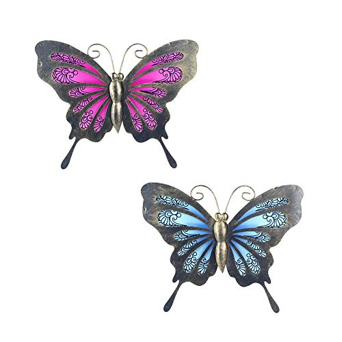 Vidal Regalos Adorno Decorativo Pared x2 Mariposa Metal 18 cm