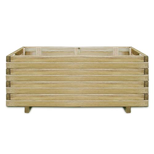 vidaXL Arriate Rectangular Macetero Macetas Flores Plantas de Madera Pino Impregnada