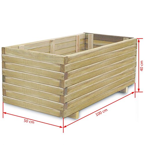 vidaXL Arriate Rectangular Macetero Macetas Flores Plantas de Madera Pino Impregnada