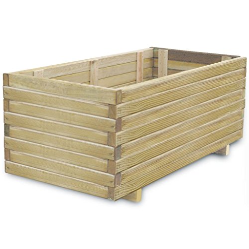 vidaXL Arriate Rectangular Macetero Macetas Flores Plantas de Madera Pino Impregnada